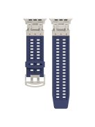 For Apple Watch 10 46mm / Ultra 2 / Ultra 49mm / 9 8 7 45mm / SE (2023) SE (2022) SE 6 5 4 44mm / 3 2 1 42mm Silicone Watch Band Dual Claw - Blue