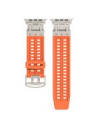 For Apple Watch 10 46mm / Ultra 2 / Ultra 49mm / 9 8 7 45mm / SE (2023) SE (2022) SE 6 5 4 44mm / 3 2 1 42mm Silicone Watch Band Dual Claw - Orange