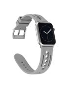 For Apple Watch 10 46mm / Ultra 2 / Ultra 49mm / 9 8 7 45mm / SE (2023) SE (2022) SE 6 5 4 44mm / 3 2 1 42mm Silicone Watch Band Hollow - Light Grey