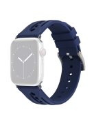 For Apple Watch 10 46mm / Ultra 2 / Ultra 49mm / 9 8 7 45mm / SE (2023) SE (2022) SE 6 5 4 44mm / 3 2 1 42mm Silicone Watch Band Hollow - Midnight Blue