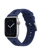 For Apple Watch 10 46mm / Ultra 2 / Ultra 49mm / 9 8 7 45mm / SE (2023) SE (2022) SE 6 5 4 44mm / 3 2 1 42mm Silicone Watch Band Hollow - Midnight Blue