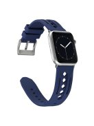 For Apple Watch 10 46mm / Ultra 2 / Ultra 49mm / 9 8 7 45mm / SE (2023) SE (2022) SE 6 5 4 44mm / 3 2 1 42mm Silicone Watch Band Hollow - Midnight Blue