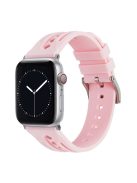 For Apple Watch 10 46mm / Ultra 2 / Ultra 49mm / 9 8 7 45mm / SE (2023) SE (2022) SE 6 5 4 44mm / 3 2 1 42mm Silicone Watch Band Hollow - Pink