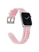 For Apple Watch 10 46mm / Ultra 2 / Ultra 49mm / 9 8 7 45mm / SE (2023) SE (2022) SE 6 5 4 44mm / 3 2 1 42mm Silicone Watch Band Hollow - Pink