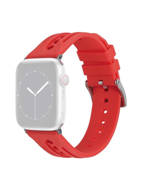 For Apple Watch 10 46mm / Ultra 2 / Ultra 49mm / 9 8 7 45mm / SE (2023) SE (2022) SE 6 5 4 44mm / 3 2 1 42mm Silicone Watch Band Hollow - Red