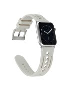 For Apple Watch 10 46mm / Ultra 2 / Ultra 49mm / 9 8 7 45mm / SE (2023) SE (2022) SE 6 5 4 44mm / 3 2 1 42mm Silicone Watch Band Hollow - Starlight