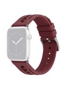 For Apple Watch 10 46mm / Ultra 2 / Ultra 49mm / 9 8 7 45mm / SE (2023) SE (2022) SE 6 5 4 44mm / 3 2 1 42mm Silicone Watch Band Hollow - Wine Red