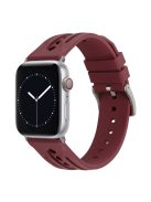 For Apple Watch 10 46mm / Ultra 2 / Ultra 49mm / 9 8 7 45mm / SE (2023) SE (2022) SE 6 5 4 44mm / 3 2 1 42mm Silicone Watch Band Hollow - Wine Red