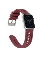 For Apple Watch 10 46mm / Ultra 2 / Ultra 49mm / 9 8 7 45mm / SE (2023) SE (2022) SE 6 5 4 44mm / 3 2 1 42mm Silicone Watch Band Hollow - Wine Red