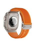 For Apple Watch 10 46mm / Ultra 2 / Ultra 49mm / 9 8 7 45mm / SE (2023) SE (2022) SE 6 5 4 44mm / 3 2 1 42mm Silicone Watch Band with Buckle - Orange