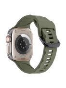 For Apple Watch 10 46mm / Ultra 2 / Ultra 49mm / 9 8 7 45mm / SE (2023) SE (2022) SE 6 5 4 44mm / 3 2 1 42mm Silicone Watch Strap - Army Green