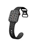 For Apple Watch 10 46mm / Ultra 2 / Ultra 49mm / 9 8 7 45mm / SE (2023) SE (2022) SE 6 5 4 44mm / 3 2 1 42mm Silicone Watch Strap - Black