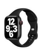 For Apple Watch 10 46mm / Ultra 2 / Ultra 49mm / 9 8 7 45mm / SE (2023) SE (2022) SE 6 5 4 44mm / 3 2 1 42mm Silicone Watch Strap - Black