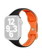 For Apple Watch 10 46mm / Ultra 2 / Ultra 49mm / 9 8 7 45mm / SE (2023) SE (2022) SE 6 5 4 44mm / 3 2 1 42mm Silicone Watch Strap - Black+Orange