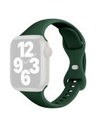 For Apple Watch 10 46mm / Ultra 2 / Ultra 49mm / 9 8 7 45mm / SE (2023) SE (2022) SE 6 5 4 44mm / 3 2 1 42mm Silicone Watch Strap - Blackish Green