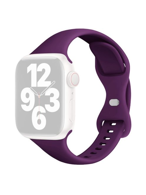 For Apple Watch 10 46mm / Ultra 2 / Ultra 49mm / 9 8 7 45mm / SE (2023) SE (2022) SE 6 5 4 44mm / 3 2 1 42mm Silicone Watch Strap - Dark Purple