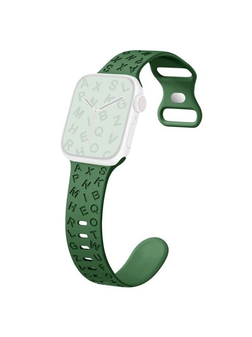 For Apple Watch 10 46mm / Ultra 2 / Ultra 49mm / 9 8 7 45mm / SE (2023) SE (2022) SE 6 5 4 44mm / 3 2 1 42mm Silicone Watch Strap - Green