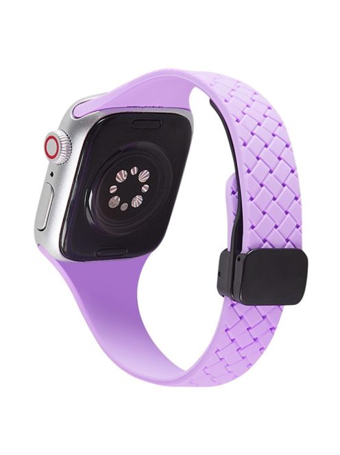 For Apple Watch 10 46mm / Ultra 2 / Ultra 49mm / 9 8 7 45mm / SE (2023) SE (2022) SE 6 5 4 44mm / 3 2 1 42mm Silicone Watch Strap - Lavender Purple