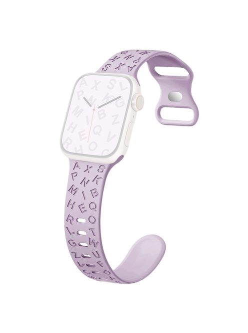 For Apple Watch 10 46mm / Ultra 2 / Ultra 49mm / 9 8 7 45mm / SE (2023) SE (2022) SE 6 5 4 44mm / 3 2 1 42mm Silicone Watch Strap - Light Purple