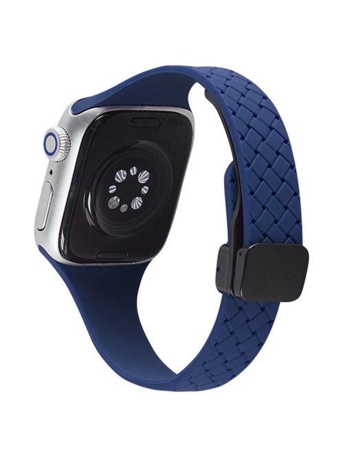 For Apple Watch 10 46mm / Ultra 2 / Ultra 49mm / 9 8 7 45mm / SE (2023) SE (2022) SE 6 5 4 44mm / 3 2 1 42mm Silicone Watch Strap - Midnight Blue