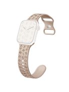 For Apple Watch 10 46mm / Ultra 2 / Ultra 49mm / 9 8 7 45mm / SE (2023) SE (2022) SE 6 5 4 44mm / 3 2 1 42mm Silicone Watch Strap - Milk Tea