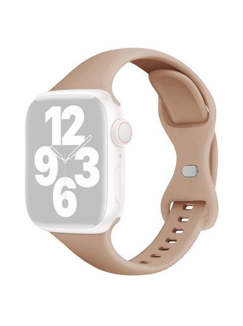 For Apple Watch 10 46mm / Ultra 2 / Ultra 49mm / 9 8 7 45mm / SE (2023) SE (2022) SE 6 5 4 44mm / 3 2 1 42mm Silicone Watch Strap - Milk Tea