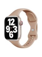 For Apple Watch 10 46mm / Ultra 2 / Ultra 49mm / 9 8 7 45mm / SE (2023) SE (2022) SE 6 5 4 44mm / 3 2 1 42mm Silicone Watch Strap - Milk Tea