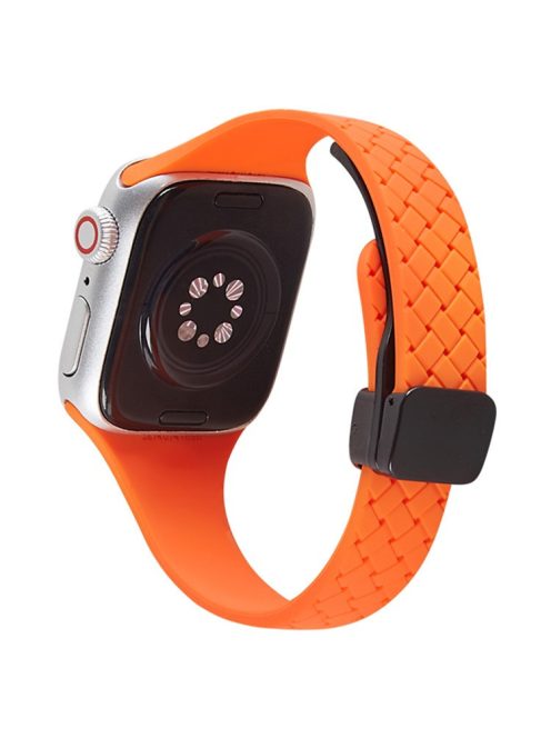 For Apple Watch 10 46mm / Ultra 2 / Ultra 49mm / 9 8 7 45mm / SE (2023) SE (2022) SE 6 5 4 44mm / 3 2 1 42mm Silicone Watch Strap - Orange