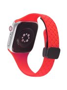 For Apple Watch 10 46mm / Ultra 2 / Ultra 49mm / 9 8 7 45mm / SE (2023) SE (2022) SE 6 5 4 44mm / 3 2 1 42mm Silicone Watch Strap - Red