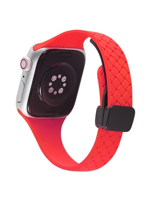 For Apple Watch 10 46mm / Ultra 2 / Ultra 49mm / 9 8 7 45mm / SE (2023) SE (2022) SE 6 5 4 44mm / 3 2 1 42mm Silicone Watch Strap - Red