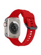 For Apple Watch 10 46mm / Ultra 2 / Ultra 49mm / 9 8 7 45mm / SE (2023) SE (2022) SE 6 5 4 44mm / 3 2 1 42mm Silicone Watch Strap - Red