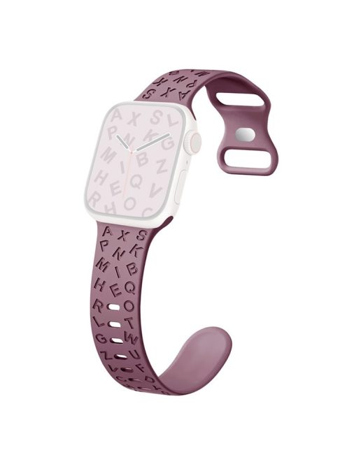 For Apple Watch 10 46mm / Ultra 2 / Ultra 49mm / 9 8 7 45mm / SE (2023) SE (2022) SE 6 5 4 44mm / 3 2 1 42mm Silicone Watch Strap - Smoke Purple