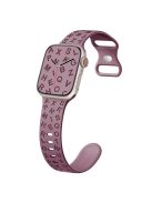 For Apple Watch 10 46mm / Ultra 2 / Ultra 49mm / 9 8 7 45mm / SE (2023) SE (2022) SE 6 5 4 44mm / 3 2 1 42mm Silicone Watch Strap - Smoke Purple