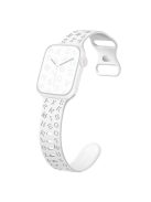 For Apple Watch 10 46mm / Ultra 2 / Ultra 49mm / 9 8 7 45mm / SE (2023) SE (2022) SE 6 5 4 44mm / 3 2 1 42mm Silicone Watch Strap - White