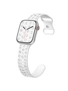 For Apple Watch 10 46mm / Ultra 2 / Ultra 49mm / 9 8 7 45mm / SE (2023) SE (2022) SE 6 5 4 44mm / 3 2 1 42mm Silicone Watch Strap - White