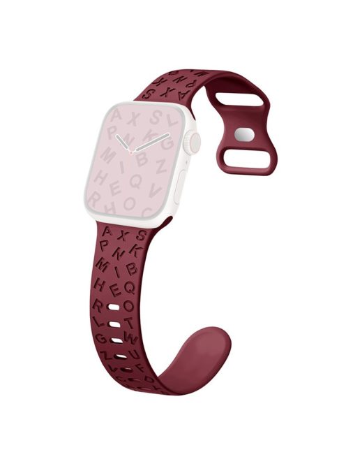 For Apple Watch 10 46mm / Ultra 2 / Ultra 49mm / 9 8 7 45mm / SE (2023) SE (2022) SE 6 5 4 44mm / 3 2 1 42mm Silicone Watch Strap - Wine Red