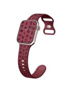 For Apple Watch 10 46mm / Ultra 2 / Ultra 49mm / 9 8 7 45mm / SE (2023) SE (2022) SE 6 5 4 44mm / 3 2 1 42mm Silicone Watch Strap - Wine Red