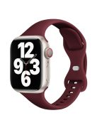 For Apple Watch 10 46mm / Ultra 2 / Ultra 49mm / 9 8 7 45mm / SE (2023) SE (2022) SE 6 5 4 44mm / 3 2 1 42mm Silicone Watch Strap - Wine Red