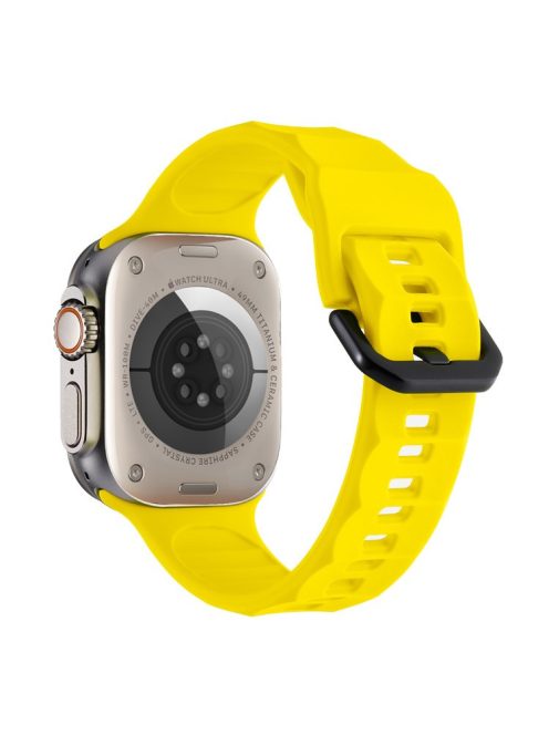 For Apple Watch 10 46mm / Ultra 2 / Ultra 49mm / 9 8 7 45mm / SE (2023) SE (2022) SE 6 5 4 44mm / 3 2 1 42mm Silicone Watch Strap - Yellow