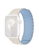 For Apple Watch 10 46mm / Ultra 2 / Ultra 49mm / 9 8 7 45mm / SE (2023) SE (2022) SE 6 5 4 44mm / 3 2 1 42mm Silicone Wrist Strap - Antique White+Blue