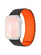 For Apple Watch 10 46mm / Ultra 2 / Ultra 49mm / 9 8 7 45mm / SE (2023) SE (2022) SE 6 5 4 44mm / 3 2 1 42mm Silicone Wrist Strap - Black+Orange