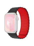 For Apple Watch 10 46mm / Ultra 2 / Ultra 49mm / 9 8 7 45mm / SE (2023) SE (2022) SE 6 5 4 44mm / 3 2 1 42mm Silicone Wrist Strap - Black+Red