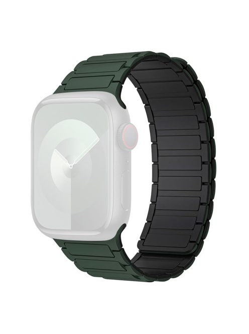 For Apple Watch 10 46mm / Ultra 2 / Ultra 49mm / 9 8 7 45mm / SE (2023) SE (2022) SE 6 5 4 44mm / 3 2 1 42mm Silicone Wrist Strap - Blackish Green+Black