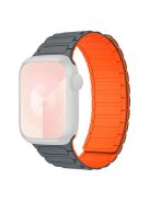 For Apple Watch 10 46mm / Ultra 2 / Ultra 49mm / 9 8 7 45mm / SE (2023) SE (2022) SE 6 5 4 44mm / 3 2 1 42mm Silicone Wrist Strap - Grey+Orange