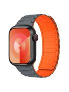 For Apple Watch 10 46mm / Ultra 2 / Ultra 49mm / 9 8 7 45mm / SE (2023) SE (2022) SE 6 5 4 44mm / 3 2 1 42mm Silicone Wrist Strap - Grey+Orange