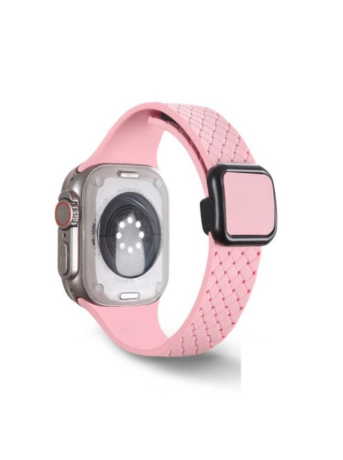 For Apple Watch 10 46mm / Ultra 2 / Ultra 49mm / 9 8 7 45mm / SE (2023) SE (2022) SE 6 5 4 44mm / 3 2 1 42mm Silicone Wrist Strap - Light Pink