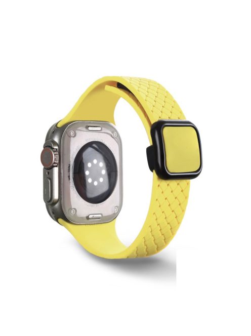 For Apple Watch 10 46mm / Ultra 2 / Ultra 49mm / 9 8 7 45mm / SE (2023) SE (2022) SE 6 5 4 44mm / 3 2 1 42mm Silicone Wrist Strap - Official Light Yellow