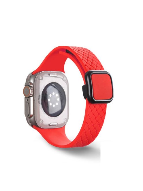 For Apple Watch 10 46mm / Ultra 2 / Ultra 49mm / 9 8 7 45mm / SE (2023) SE (2022) SE 6 5 4 44mm / 3 2 1 42mm Silicone Wrist Strap - Red