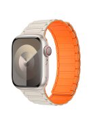 For Apple Watch 10 46mm / Ultra 2 / Ultra 49mm / 9 8 7 45mm / SE (2023) SE (2022) SE 6 5 4 44mm / 3 2 1 42mm Silicone Wrist Strap - Starlight+Orange