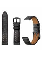 For Apple Watch 10 46mm / Ultra 2 / Ultra 49mm / 9 8 7 45mm / SE (2023) SE (2022) SE 6 5 4 44mm / 3 2 1 42mm Silicone+Leather Wrist Strap - Black